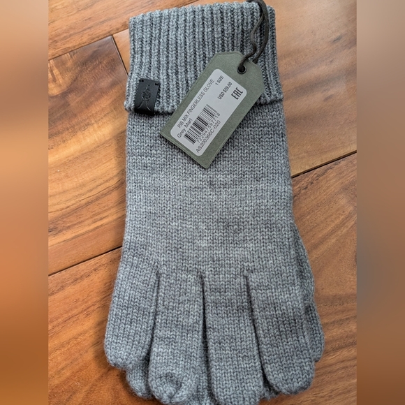 All Saints Rib Gloves Wool Blend Grey Marl Gloves New With Tags ❤️ - Picture 4 of 6